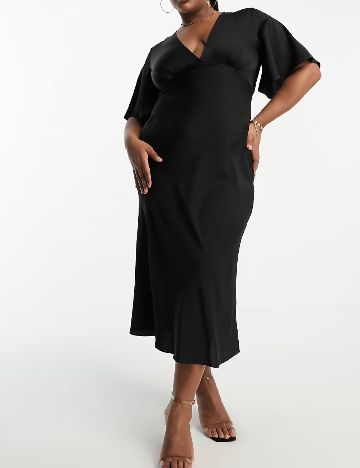 Rochie medie ASOS Curve, negru