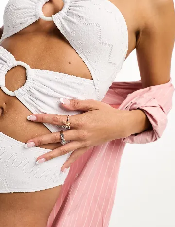 Costum de baie Miss Selfridge, alb Alb