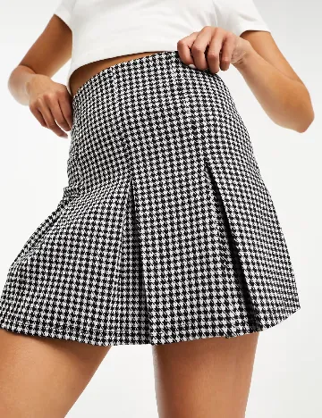 Fusta ASOS, alb/negru Alb