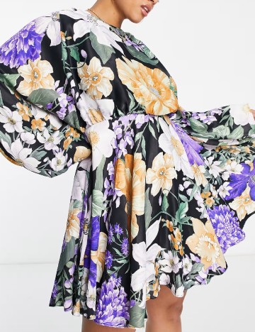 Rochie scurta ASOS Curve, floral print
