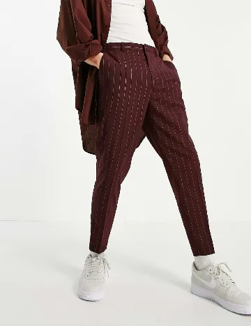 Pantaloni ASOS, visiniu Rosu