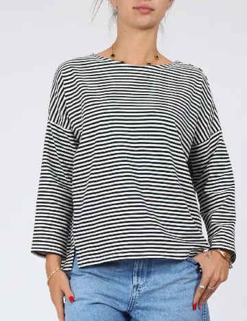 Bluza People Tree, alb/bleumarin Alb