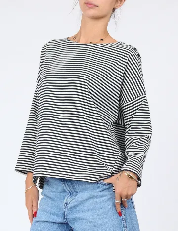 Bluza People Tree, alb/bleumarin Alb