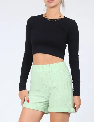 Top Pull&Bear, negru Negru