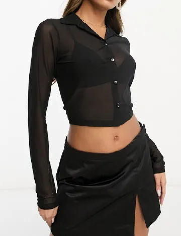 Camasa ASOS, negru Negru