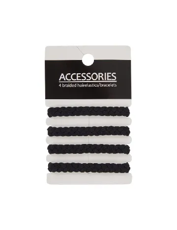 Set elastice de par 4 bucati ACTION, negru Negru