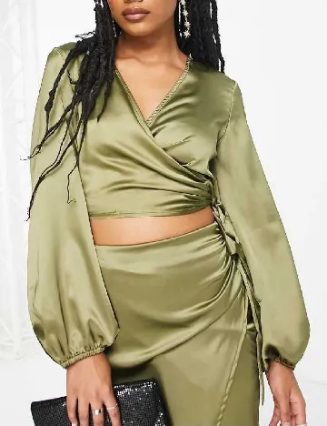 Top Flounce London, verde Verde