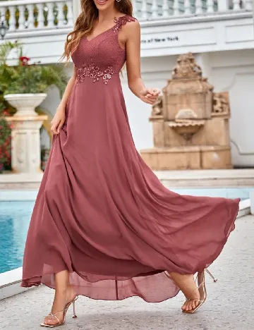 Rochie lunga UNITHORSE, roz pudra Roz