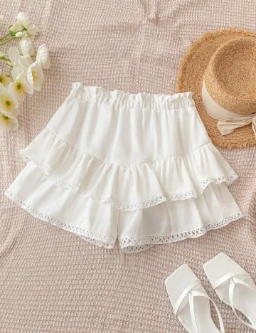 Fusta pantalon SHEIN, alb Alb