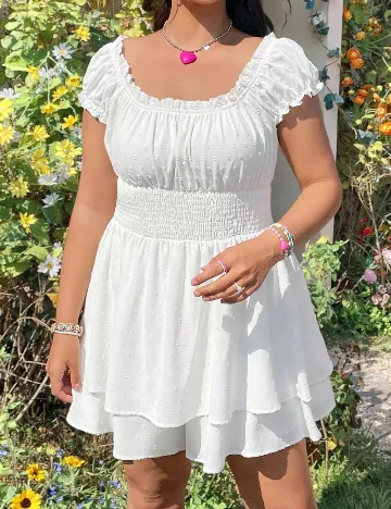 Rochie scurta SHEIN CURVE, alb Alb