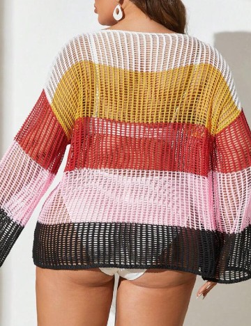 Bluza de plaja SHEIN CURVE, mix culori