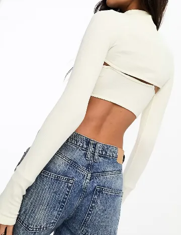 Top Stradivarius, ecru Alb