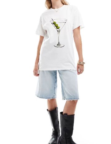 Tricou Oversize ASOS, alb