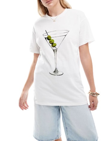 Tricou Oversize ASOS, alb