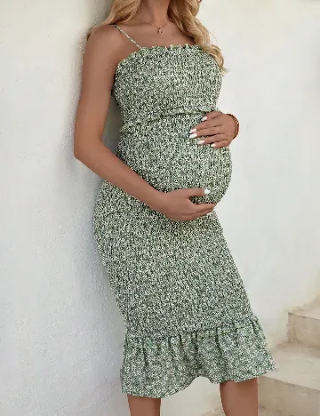 Rochie medie SHEIN Maternity, verde Verde