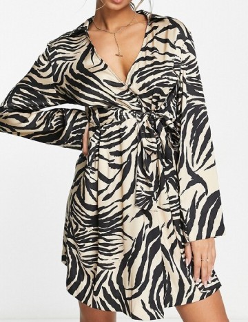 Rochie scurta Monki, negru/crem