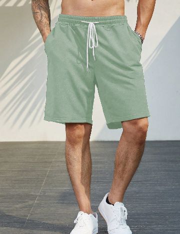 Pantaloni scurti SHEIN Plus Size Men, verde