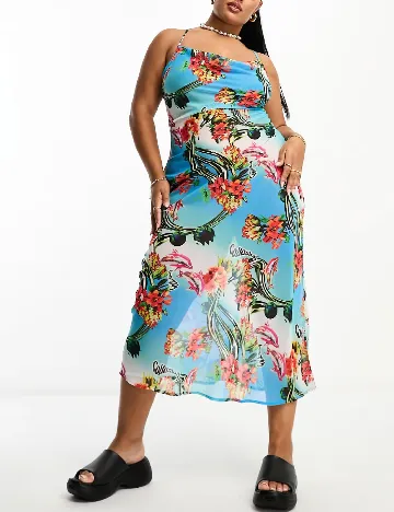 Rochie de plaja Collusion Plus Size, albastru Albastru