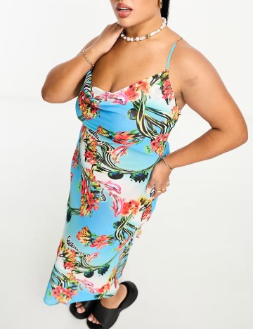 Rochie de plaja Collusion Plus Size, albastru