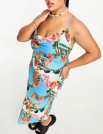 Rochie de plaja Collusion Plus Size, albastru Albastru