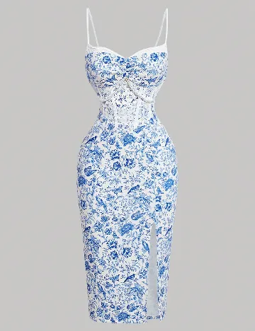 Rochie medie SHEIN CURVE, albastru Albastru
