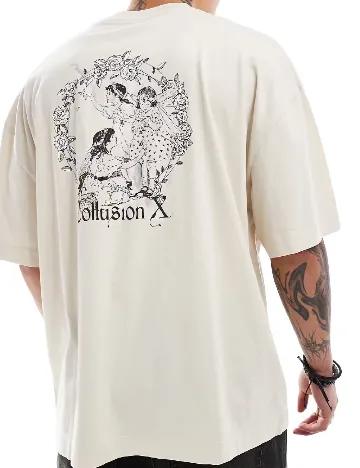 Tricou COLLUSION, crem Crem