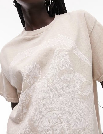 Tricou Oversize Top Shop, crem