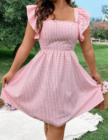 Rochie scurta SHEIN CURVE, roz