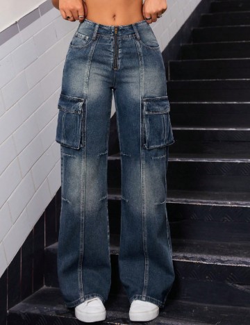 Pantaloni SHEIN, albastru