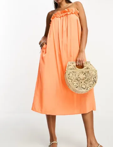 Rochie lunga Lola May, portocaliu Portocaliu