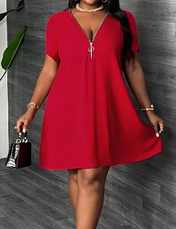 Rochie scurta SHEIN CURVE, rosu Rosu