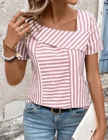 Bluza SHEIN, alb/roz Roz