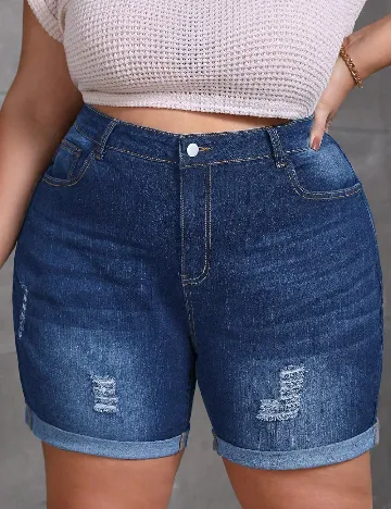 Pantaloni scurti SHEIN CURVE, albastru Albastru