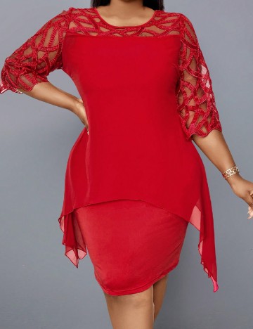 Rochie medie SHEIN CURVE, rosu