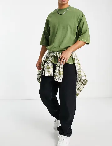 Tricou Oversize ASOS, verde Verde