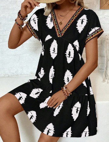 Rochie scurta SHEIN, negru/alb
