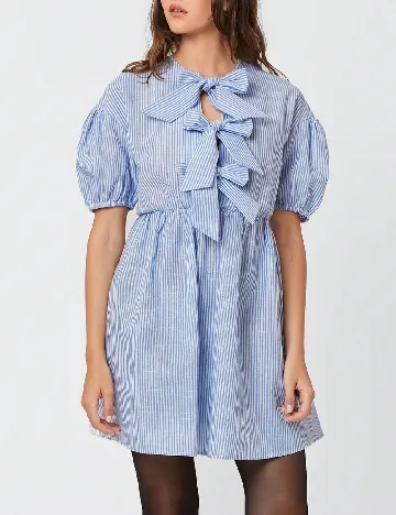 Rochie scurta SHEIN, alb/albastru Albastru