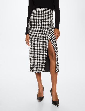 Fusta Mango, alb/negru