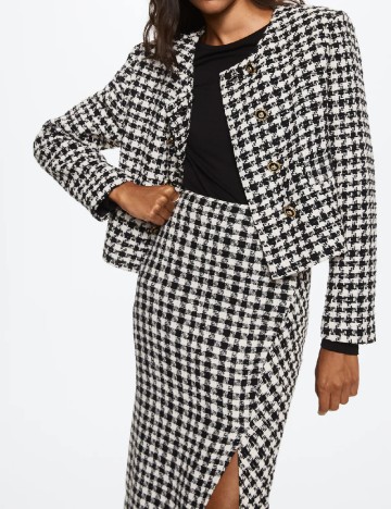 Fusta Mango, alb/negru