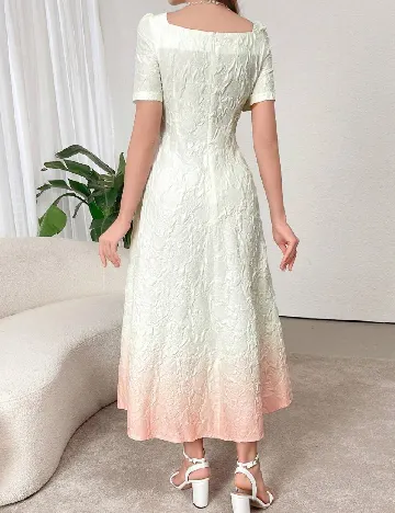 Rochie lunga SHEIN, ecru/piersica Alb