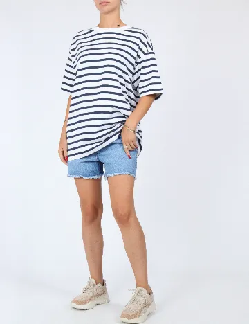 Tricou Oversize Pull&Bear, alb Alb