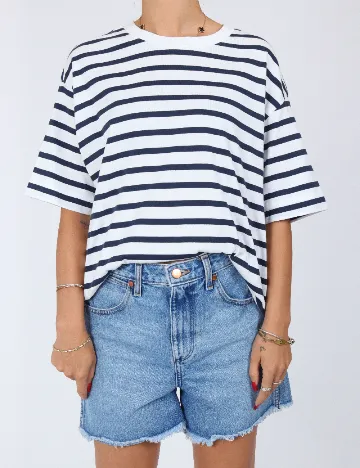 Tricou Oversize Pull&Bear, alb Alb