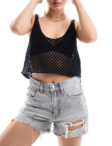 Top Miss Selfridge, negru Negru