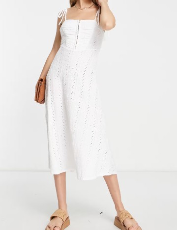 Rochie medie ASOS, alb