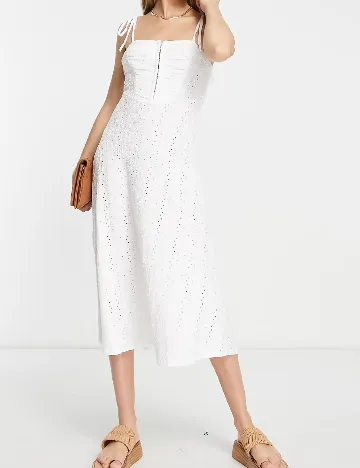 Rochie medie ASOS, alb Alb