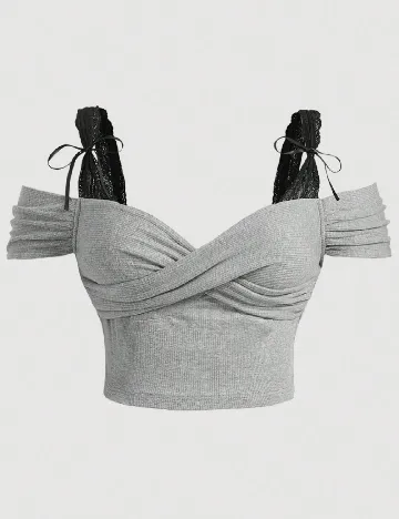 Top SHEIN CURVE, gri Gri