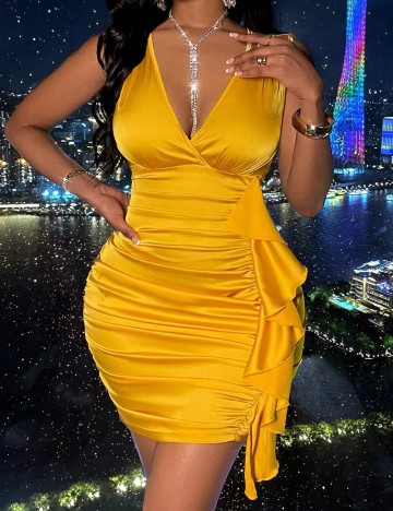 Rochie scurta SHEIN, galben