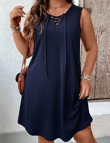 Rochie scurta SHEIN CURVE, bleumarin Albastru