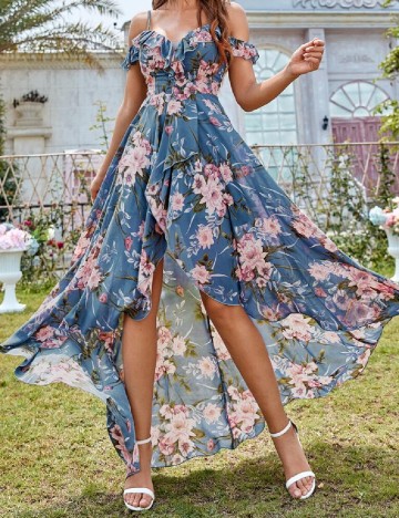 Rochie lunga Mgiacy, floral