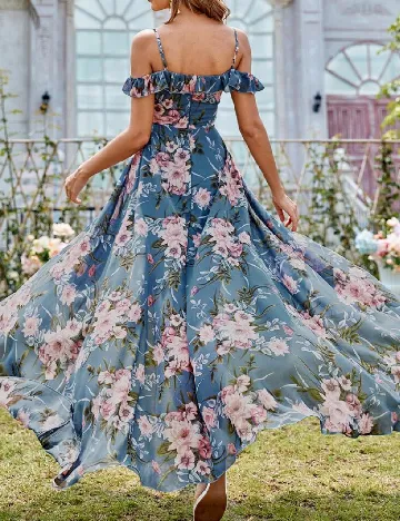 Rochie lunga Mgiacy, floral Floral print